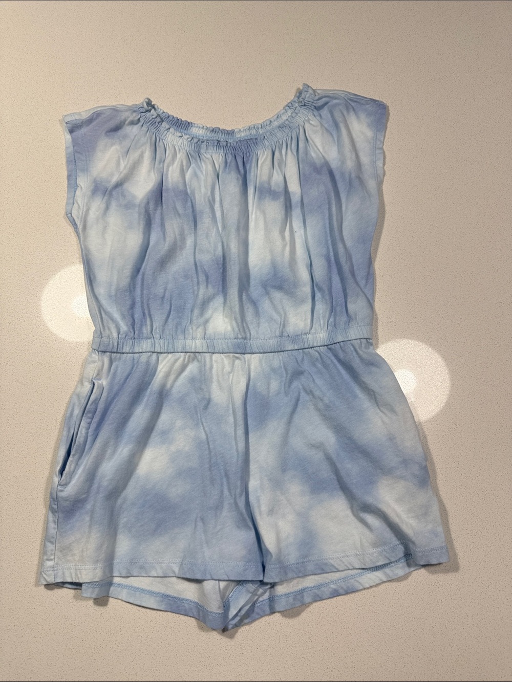 Old Navy Light Blue Tie-Dye Girls Romper
